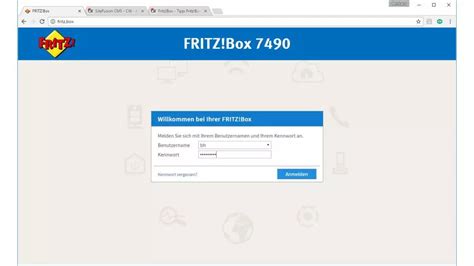 fritz box 7490 einloggen
